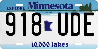 MN license plate 918UDE