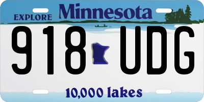 MN license plate 918UDG
