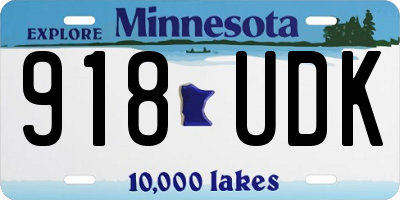 MN license plate 918UDK