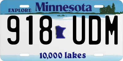 MN license plate 918UDM