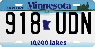 MN license plate 918UDN