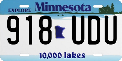 MN license plate 918UDU