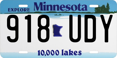 MN license plate 918UDY