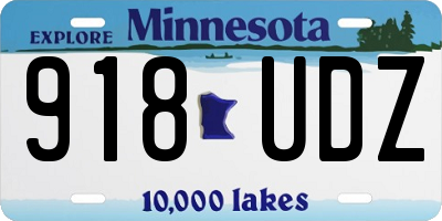 MN license plate 918UDZ