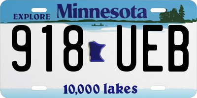 MN license plate 918UEB