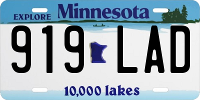 MN license plate 919LAD