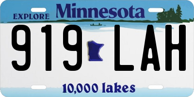 MN license plate 919LAH