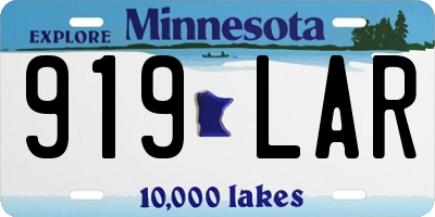 MN license plate 919LAR