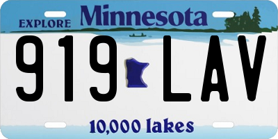 MN license plate 919LAV