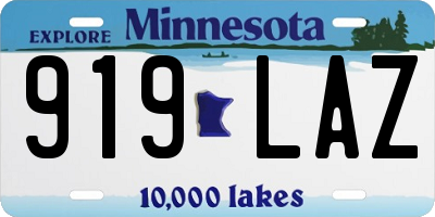 MN license plate 919LAZ