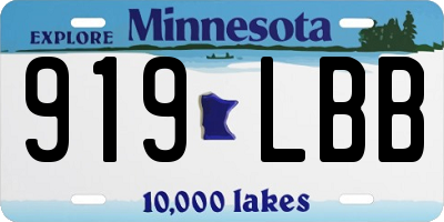 MN license plate 919LBB