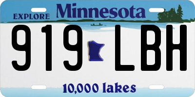 MN license plate 919LBH