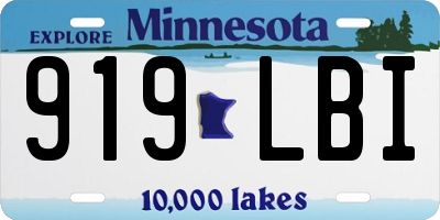 MN license plate 919LBI