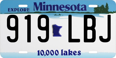 MN license plate 919LBJ