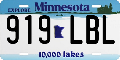 MN license plate 919LBL