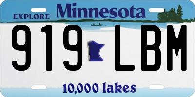 MN license plate 919LBM
