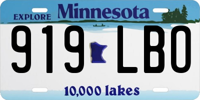 MN license plate 919LBO