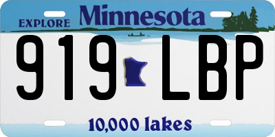 MN license plate 919LBP