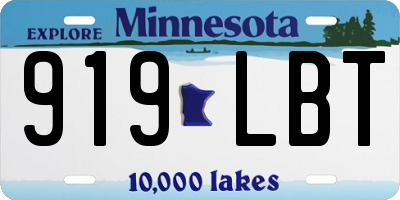 MN license plate 919LBT