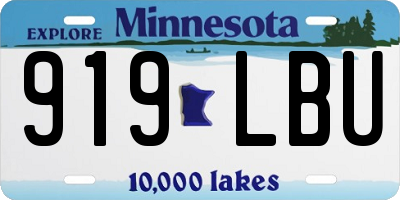 MN license plate 919LBU
