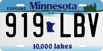 MN license plate 919LBV