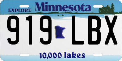 MN license plate 919LBX