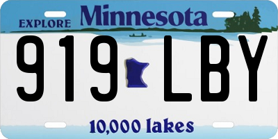 MN license plate 919LBY