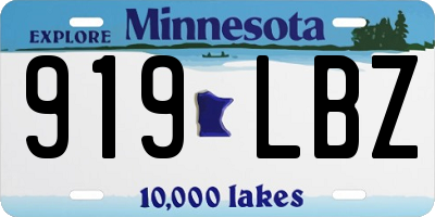 MN license plate 919LBZ