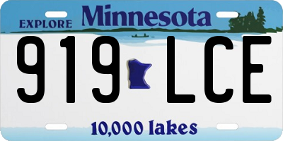 MN license plate 919LCE