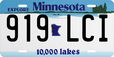 MN license plate 919LCI