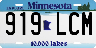 MN license plate 919LCM