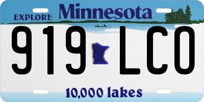 MN license plate 919LCO