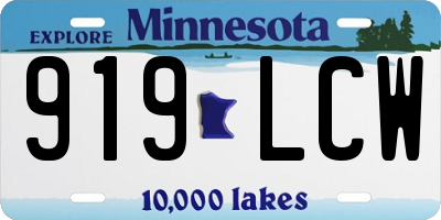 MN license plate 919LCW
