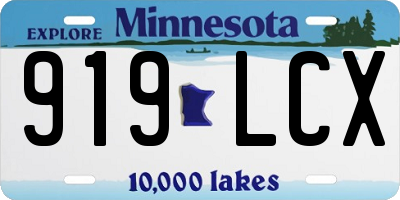 MN license plate 919LCX