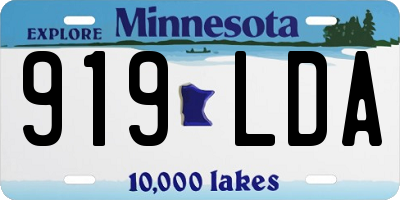 MN license plate 919LDA