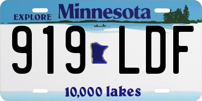 MN license plate 919LDF