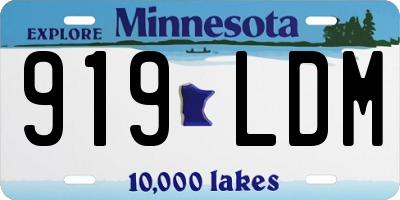 MN license plate 919LDM