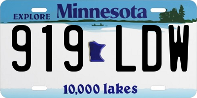 MN license plate 919LDW