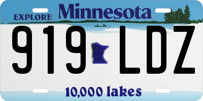MN license plate 919LDZ