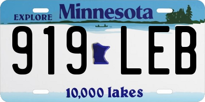 MN license plate 919LEB