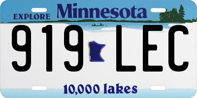 MN license plate 919LEC