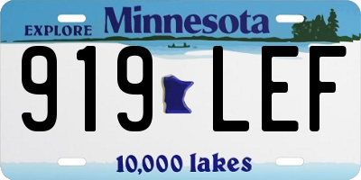 MN license plate 919LEF