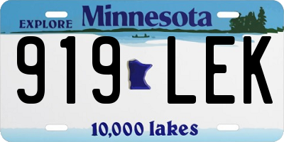 MN license plate 919LEK