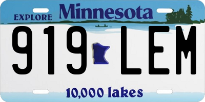 MN license plate 919LEM