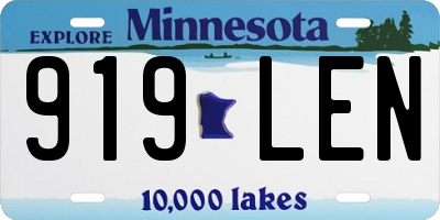 MN license plate 919LEN