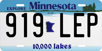MN license plate 919LEP