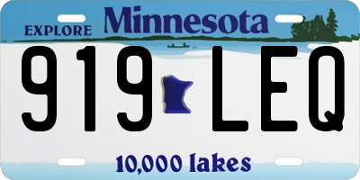 MN license plate 919LEQ