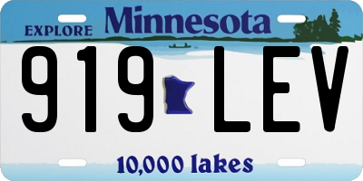 MN license plate 919LEV