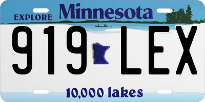 MN license plate 919LEX