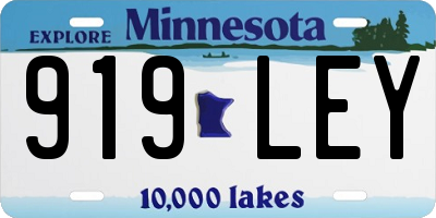 MN license plate 919LEY